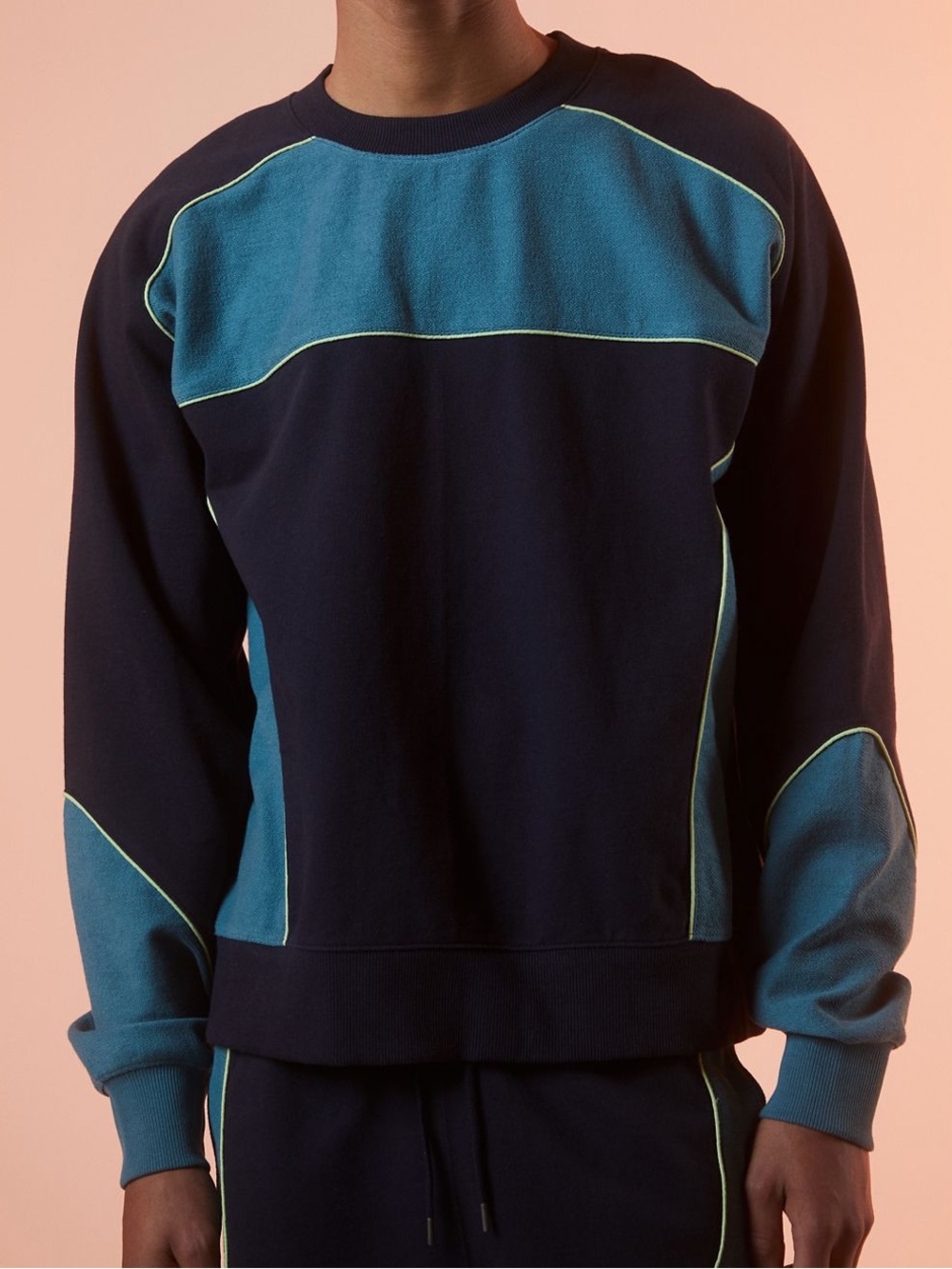Sandro Paris Moto French Terry Crew Neck Sweatshirt